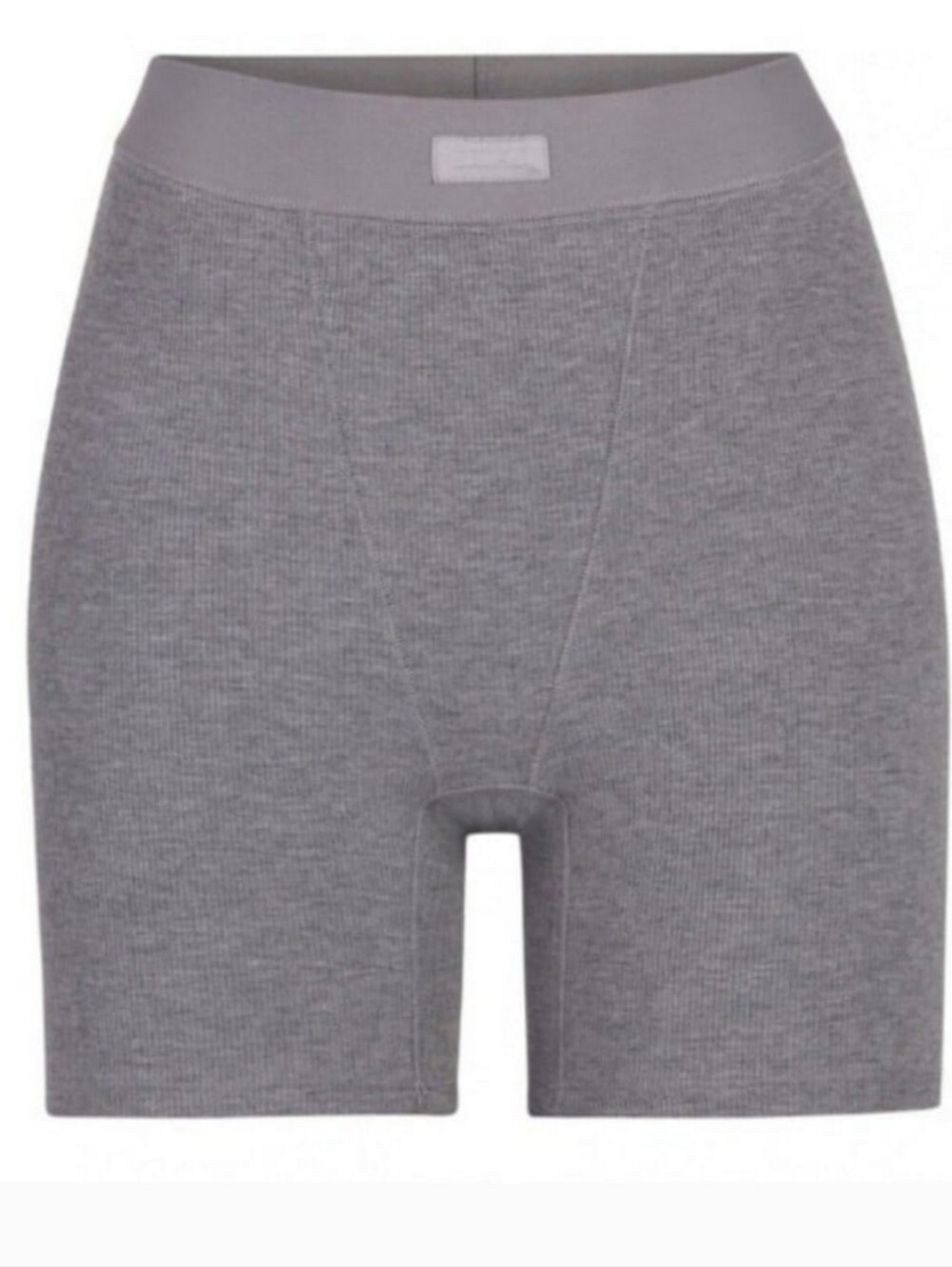 Skims Cotton Ribbed Brief Boxer Short Heather Grey Size Extra Small XS